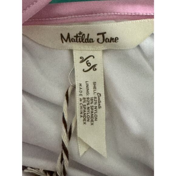 NWT Matilda Jane Enchanted Garden Island Party Pink Green One-Piece Swimsuit 6 - Picture 6 of 8